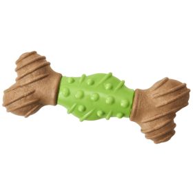 Bam-Bone Dental Bone Dog Toy Green/Brown 6in