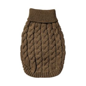 Fashion Pet Cosmo Chunky Cable Sweater Brown Large