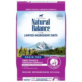 Natural Balance Pet Foods L.I.D. Adult Dry Dog Food Sweet Potato  Venison, 1ea/22 lb