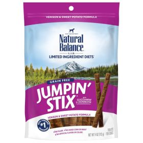 Natural Balance Pet Foods L.I.D Grain Free Jumpin' Stix Dog Treats Standard, Venison, 1ea/5 oz