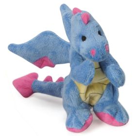 goDog Dragons with Chew Guard Technology Tough Plush Dog Toy Periwinkle Small