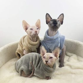 Hairless Cat Clothes Flannel Clothes (Color: Gray)