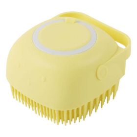 bathroom dog cat bath massage brush (Color: Square Yellow)