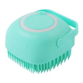 bathroom dog cat bath massage brush (Color: Square Blue)