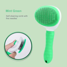 pet dog hair brush cat comb (Color: Green)