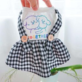 Plaid Shirt Bib Pet Clothing (Color: Color Together - Suspender Skirt)