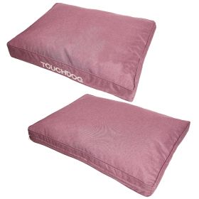 Touchdog 'Hushky' Water-Resistant Premium Rectangular Raised Dog Mat (Color: Pink)